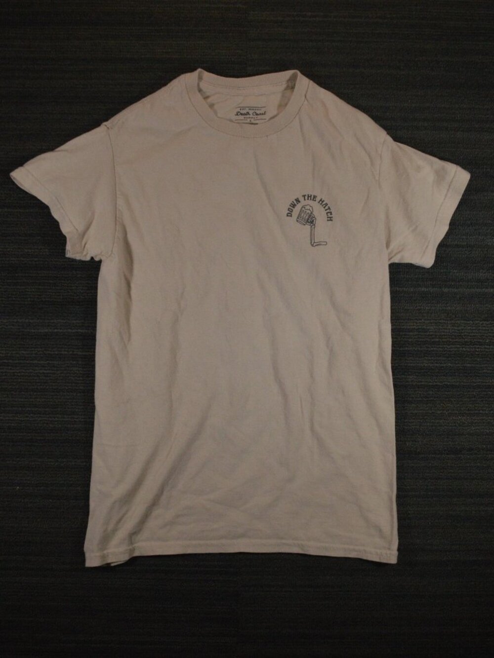 Death Coast Supply Down the Hatch Graphic Tee Men’s S Beige
